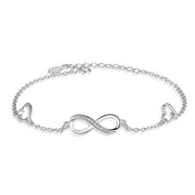 Infinite Love 925 Sterling Silver Bracelets For Women Wedding Adjustable Bracelets & Bangles Anniversary Gift Jewel