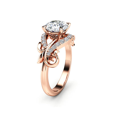 Beautiful Flower Design Bridal Jewelry Engagement Rings for Women Rose Gold Wedding Ring