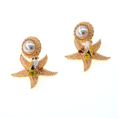 Starfish Pearl Earrings Earrings Korean Fashion Earrings