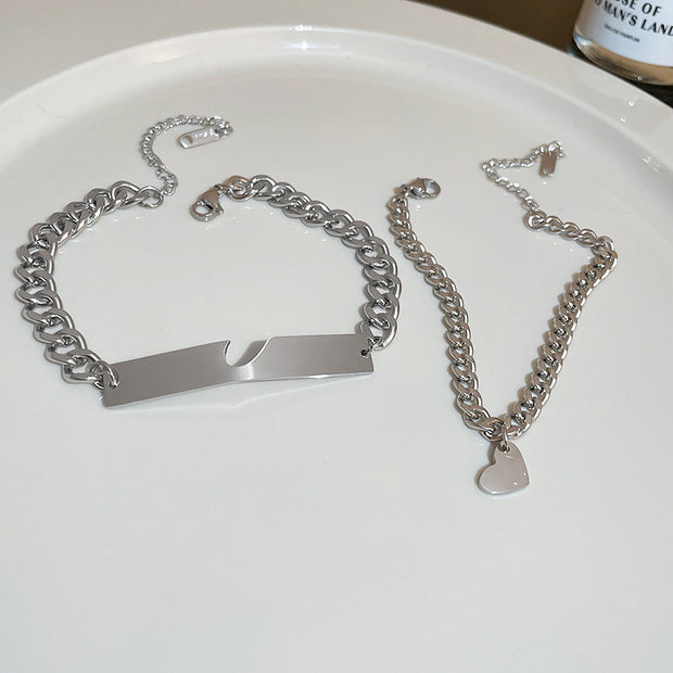 Men's And Women's Titanium Steel Love Bracelets