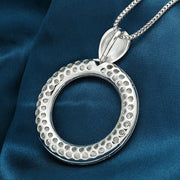 diamond circle pendant necklace 