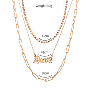 Monogram pendants, multi-layer necklaces,