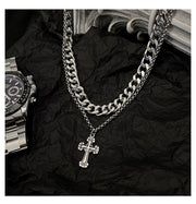 Retro Cross Titanium Steel Necklaces For Men And Women