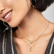 necklace crescent crescent chain