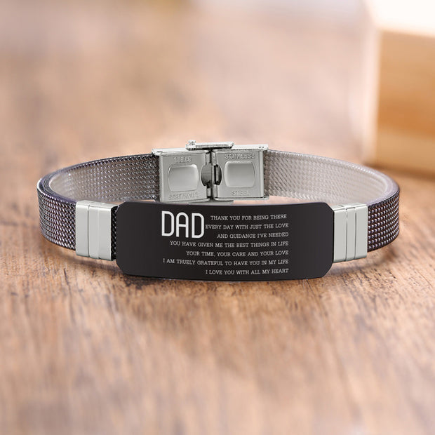 Vnox BEST DAD Bracelets For Men, 15mm Customize Stainless